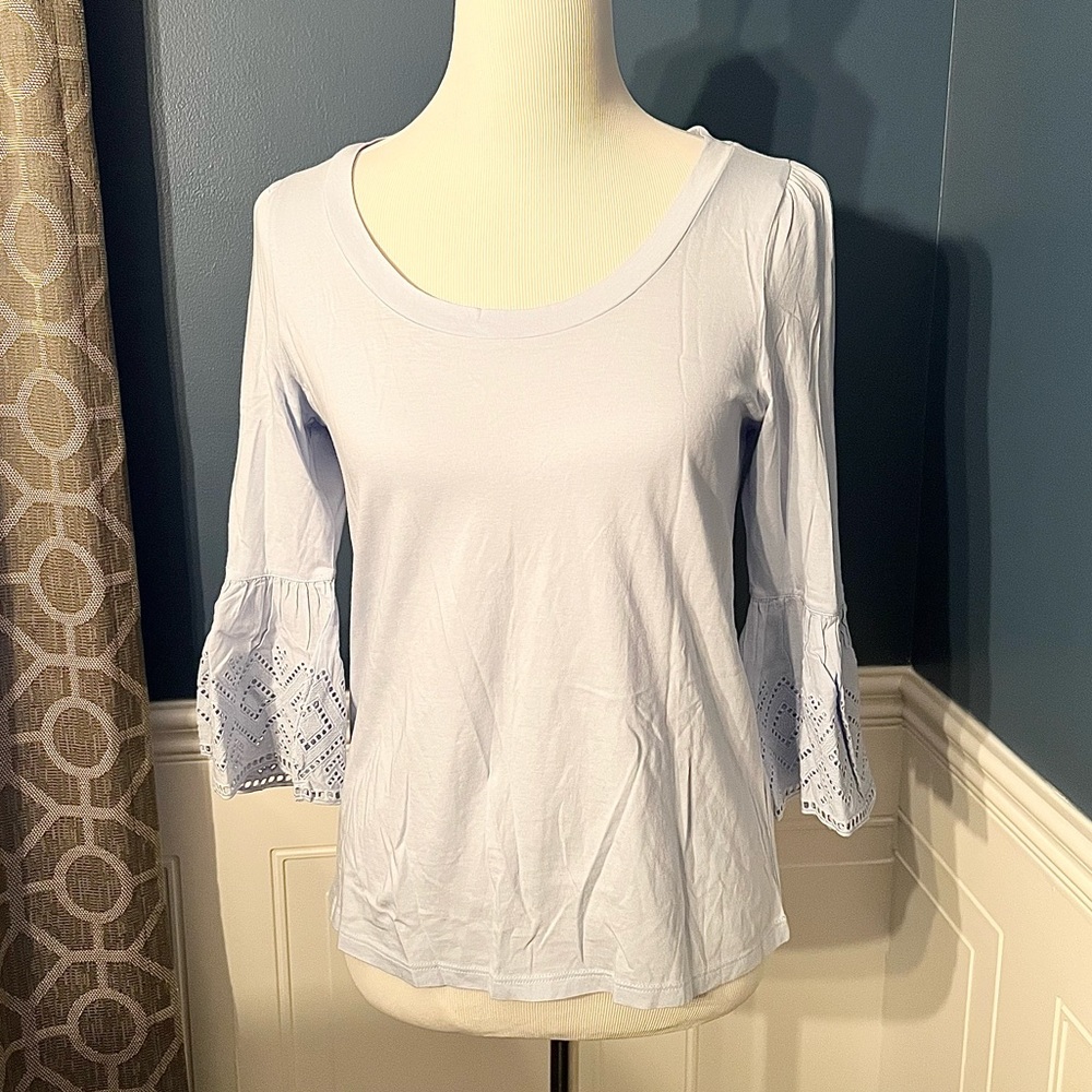 Banana Republic Scoop Neck Puff 3/4 Sleeve Tee